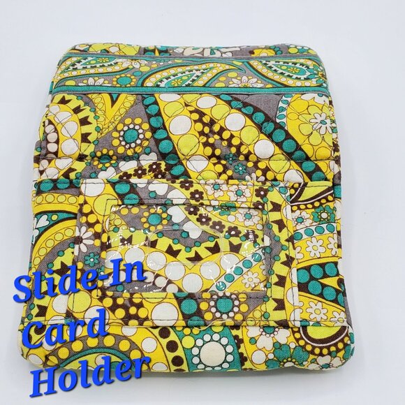 VERA BRADLEY Cotton Quilted Lemon Parfait Tri-Fold Card Holder Coin Purse Wallet - Picture 5 of 6